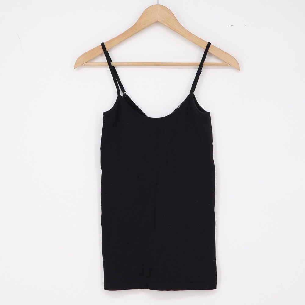 Charlotte Russe Cami Womens S Seamless V-Neck Black Adjustable Strap Excellent